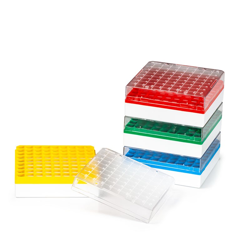 Simport T314-281G Series 281 Green Cryovial Storage Box 1.2/2 mL Vial Size Pack of 6 81-Place Array 