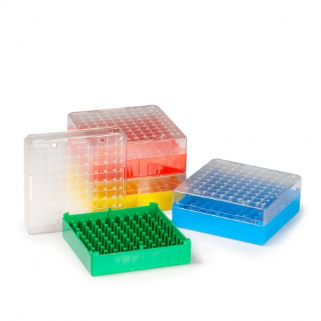 Simport T314-225Y Series 225 Yellow Cryovial Storage Box 1.2/2 mL Vial Size Pack of 6 25-Place Array 