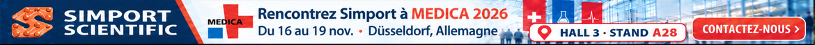 Rencontrez Simport &agrave; MEDICA 2026, hall 3, stand A28. Contactez-nous pour planifier un rendez-vous.